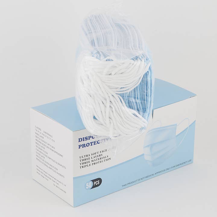Maskdispo 50 st engångs ansiktsmask för wholesale på Faire