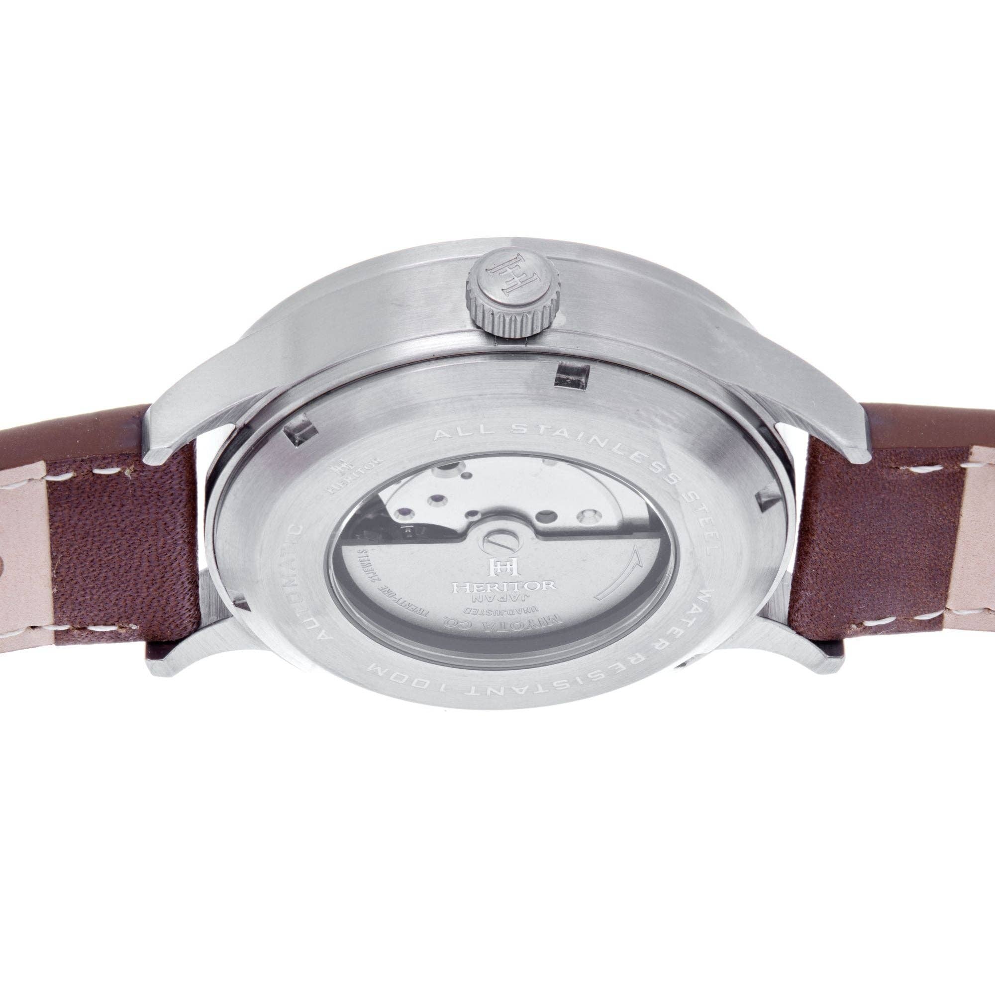 Heritor Automatic – Relógio de pulso - Homem por atacado – Relógio Heritor Automatic Dayne Semi-skeleton com Pulseira de Couro13