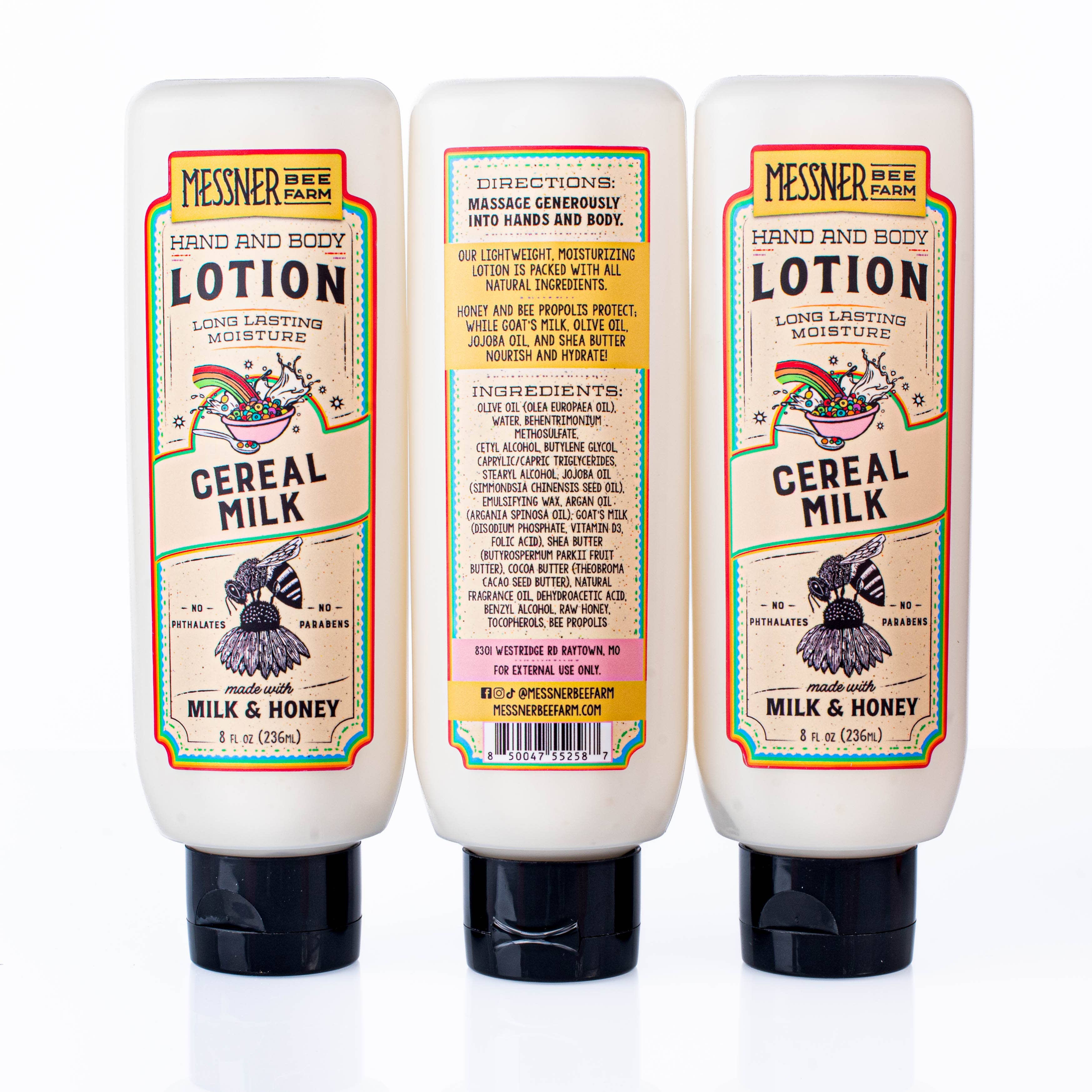 Messner Bee Farm - Wholesale Body Cream/Lotion - Cereal Milk - Milk and Honey Lotion - 8oz1