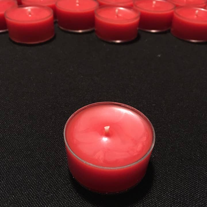 Fireball Natural Soy Wax Tea Light Candles for wholesale by Black Rune Creations