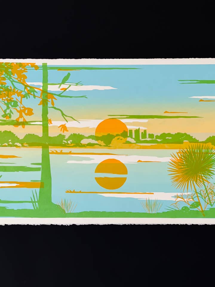 Austin Skyline Art Print *unframed for wholesale by VICTROLA DESIGN