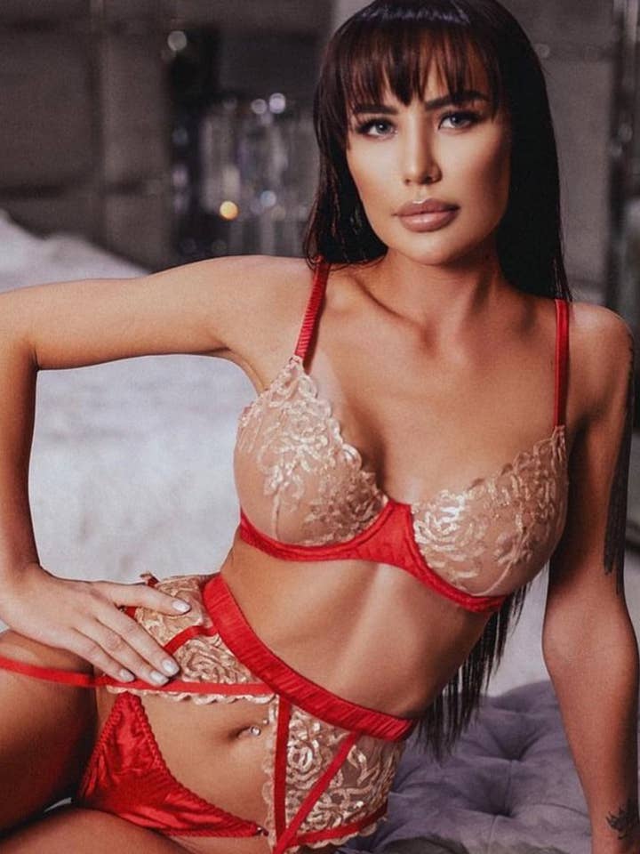 Angie's Showroom - Wholesale Lingerie Set - Women's - Clarissa Red and Gold Lingerie set (bra and panty)0