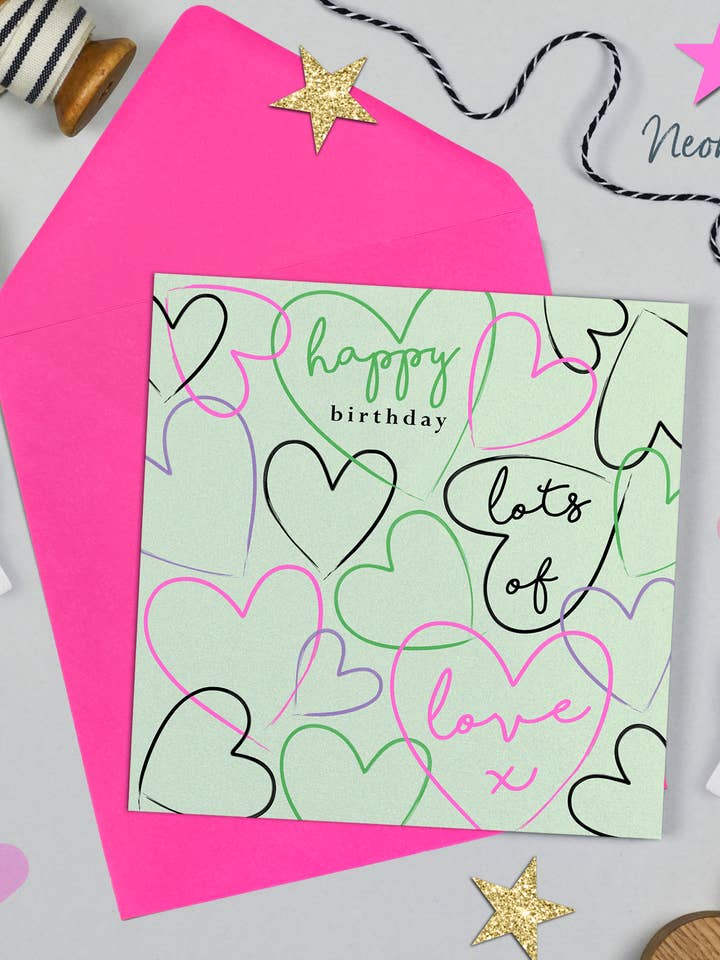 Happy Hearts Birthday for wholesale by Michelle Fiedler Design