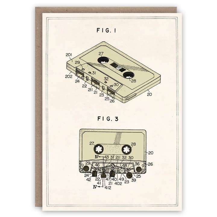 The Pattern Book – wholesale Everyday greeting card – Compact Cassette greeting card
