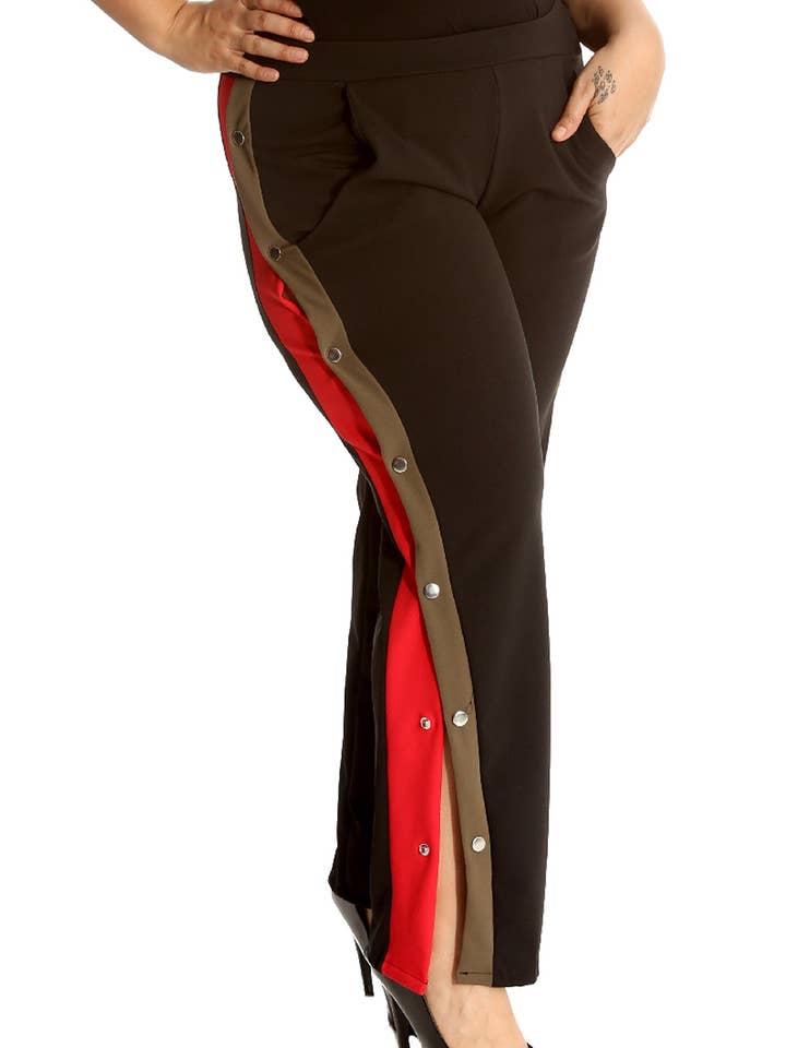 6024 Side Popper Button Trousers for wholesale by NOUVELLE