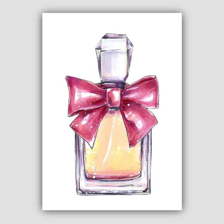 Artze Wall Art - Wholesale Poster - Gele parfumfles met roze strik poster3