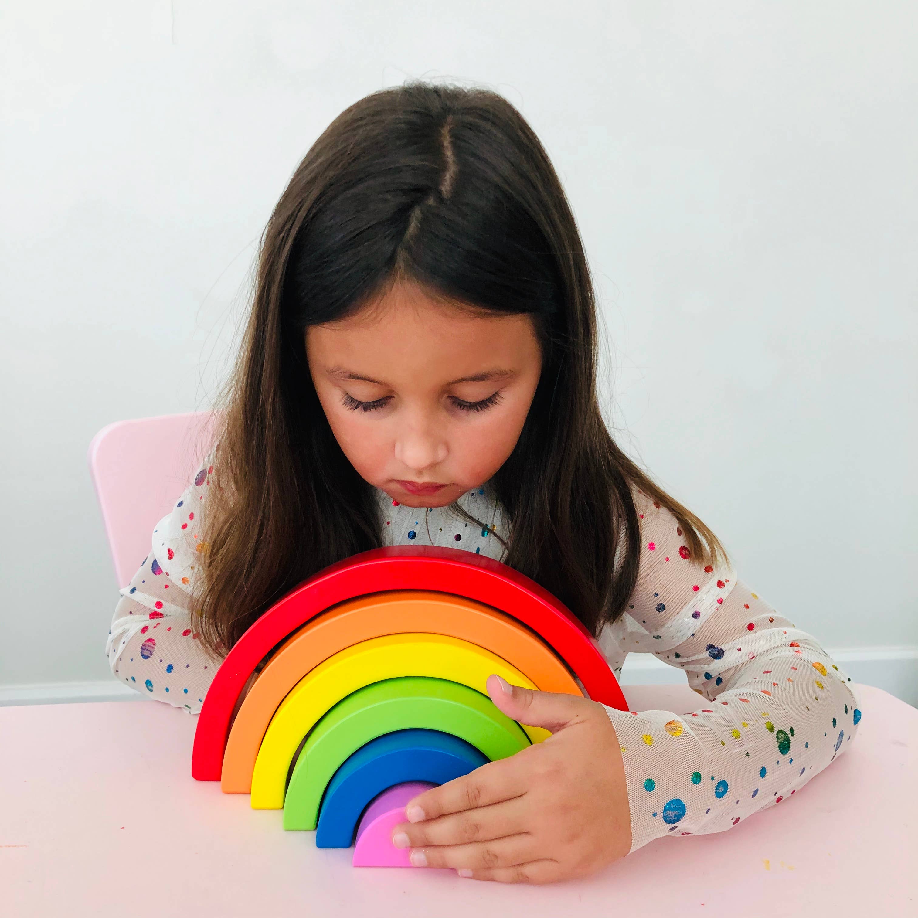 Magia Galaxy – wholesale Puzzle – Child – Wooden Rainbow nesting puzzle2