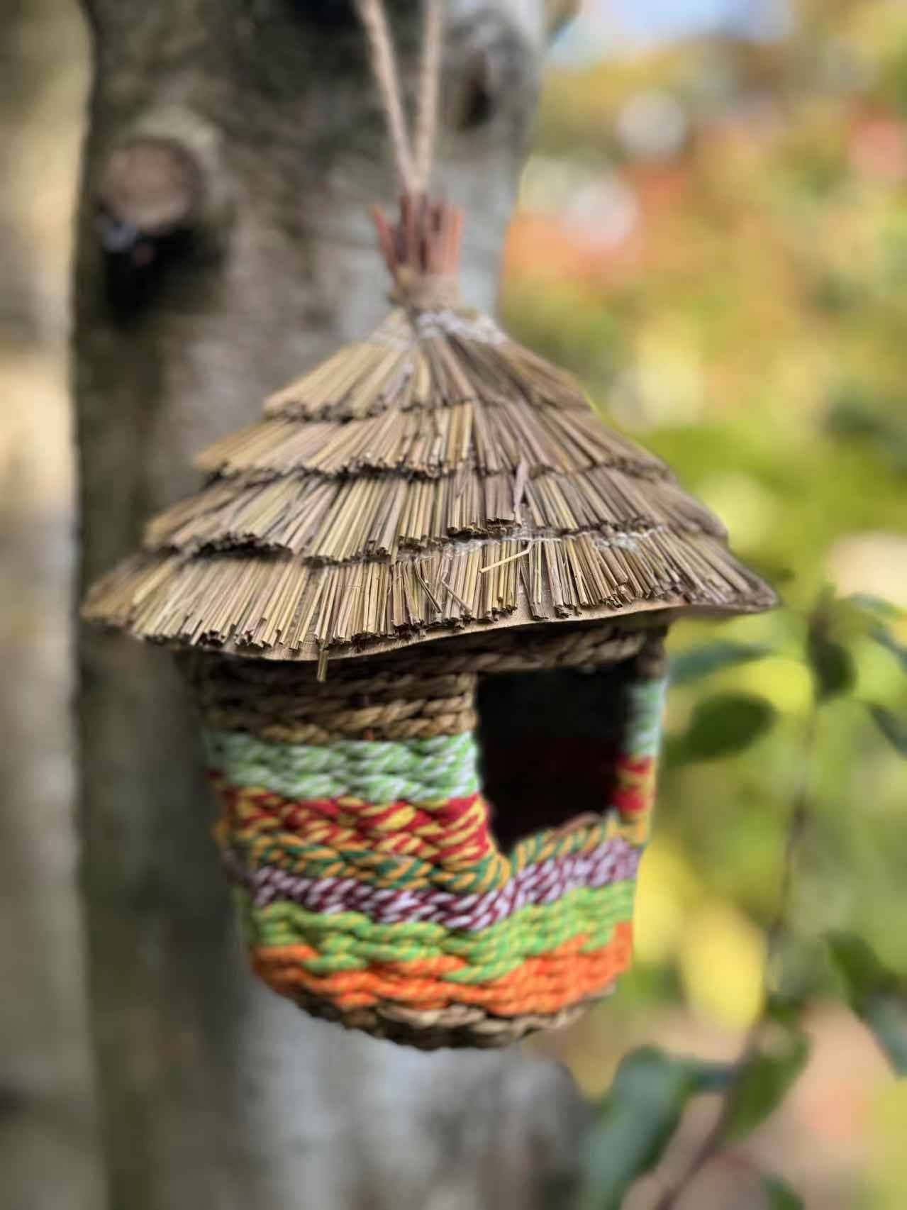 Marissa's Gifts - Wholesale Bird House - Handmade hut weave rattan birdhouses with straw roof measuring 15 x 21cm1