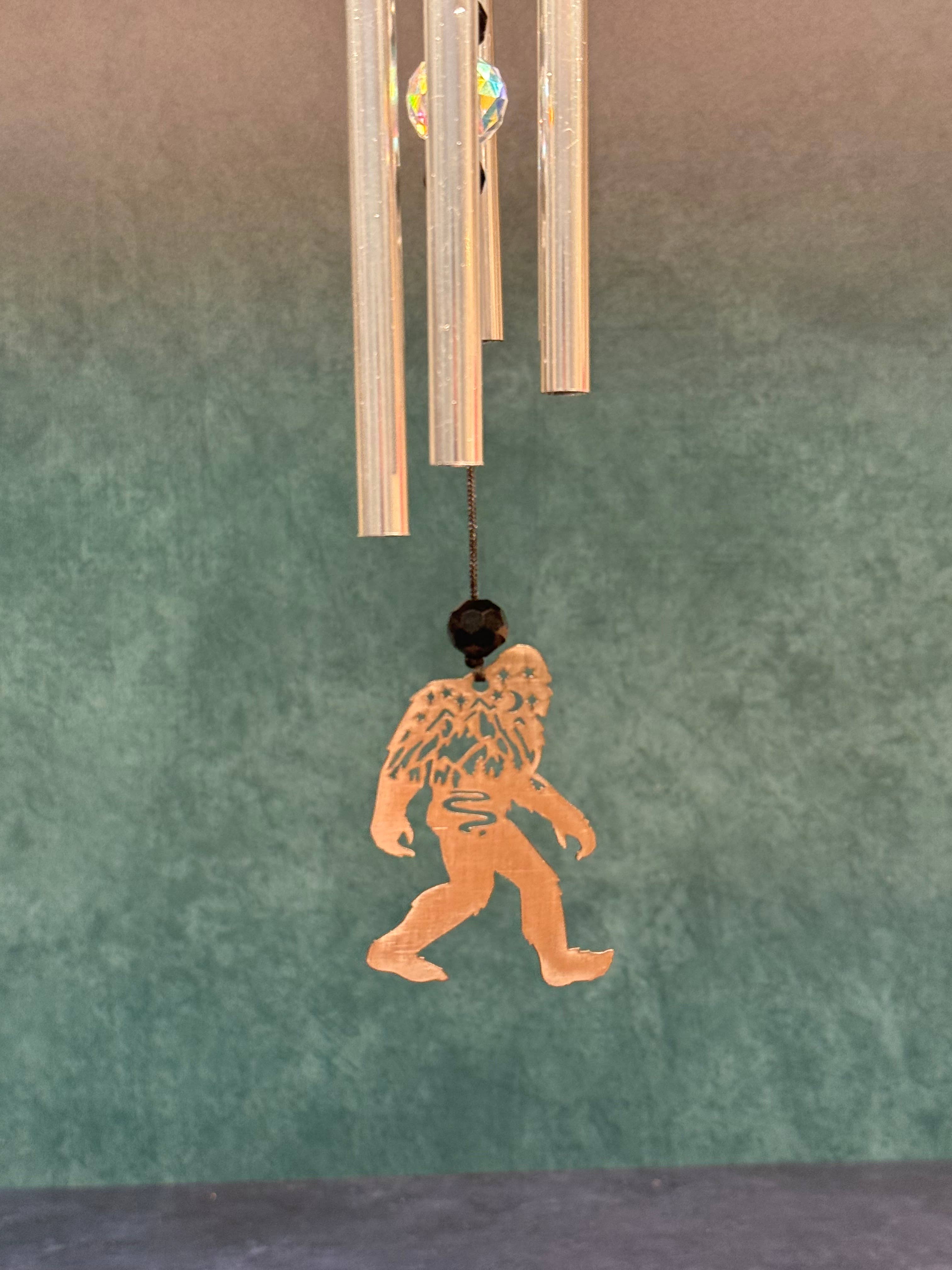 The Mas Boutique - Wholesale Wind Chime - 11” wind chime with suncatcher bead - Mountain Sasquatch 1