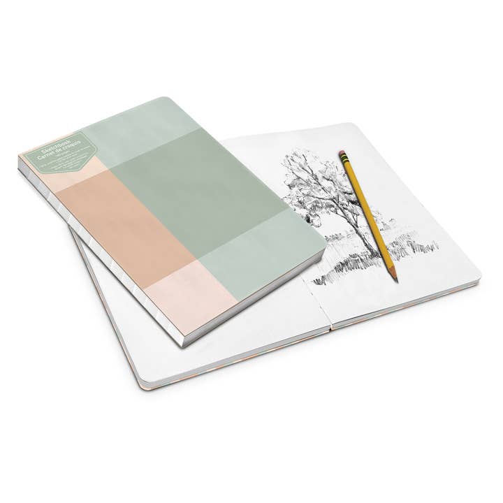 Studio Oh! - Wholesale Sketchbook/Sketchpad - Sage Color Block Deconstructed Sketchbook1