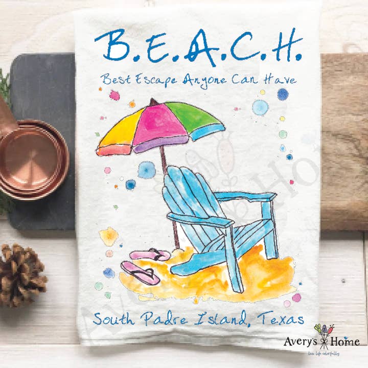 Avery's Home - Wholesale Tea Towel - Beach Vacation Souvenir Customizable Tea Towel30