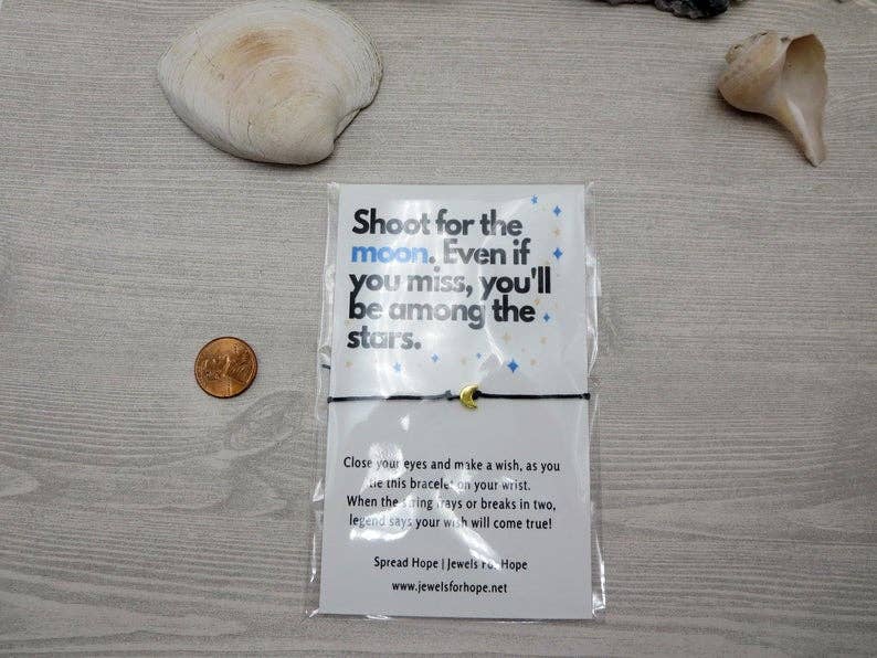 Jewels For Hope - Wholesale Charm/Dangle Bracelet - Moon Wish Bracelet - Inspirational Cord Charm Jewelry4