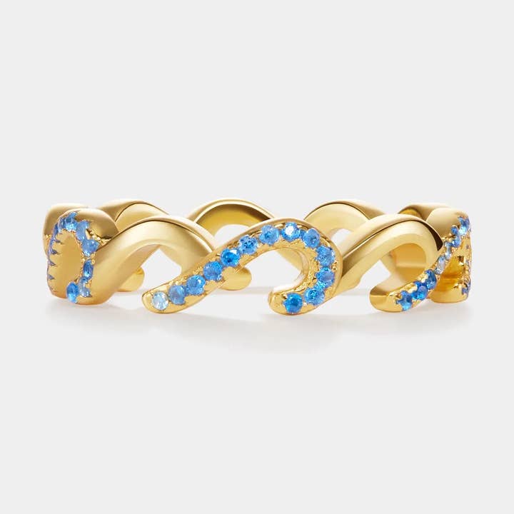 Ocean Sea Wave Beach Stacking Ring in 925 Sterling Silver for wholesale by Perimade & Co. LLC