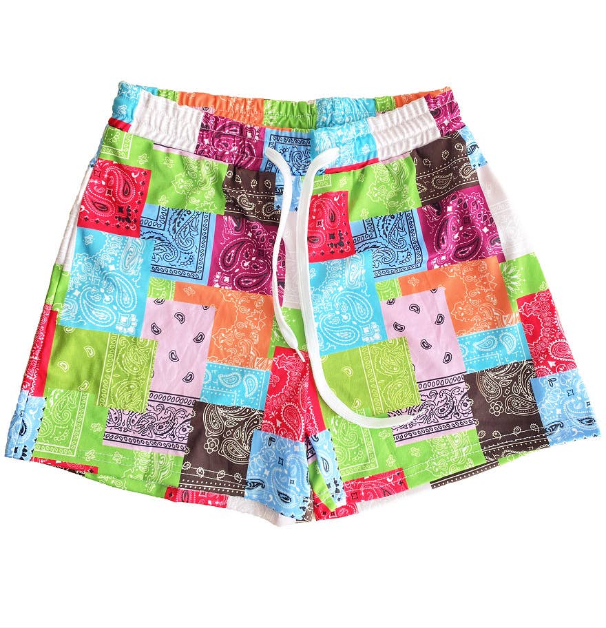 Rosa Clothing - Wholesale Shorts - Women's - Western abstract paisley print beach boxer shorts 4