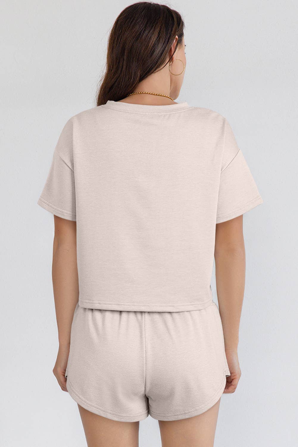 LA Society - Vente Ensemble haut et jupe - Femme - Ensemble de t-shirt court et jupe-short taille haute à volants4