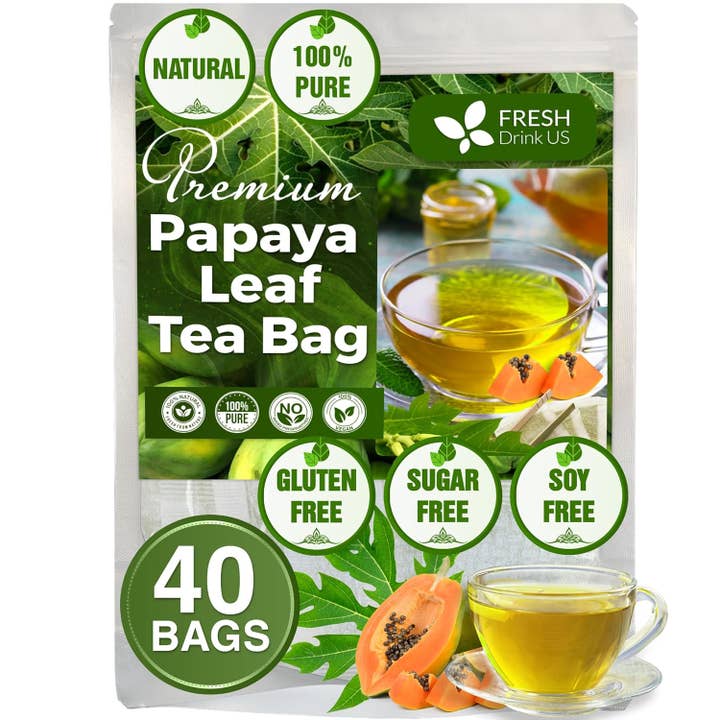 Premium Papaya Leaf Tea Bags, Made with Natural Material Tea Bags. No Sugar, No Caffeine, No Gluten, Vegan. for wholesale by Naomi's Happy Place Shop