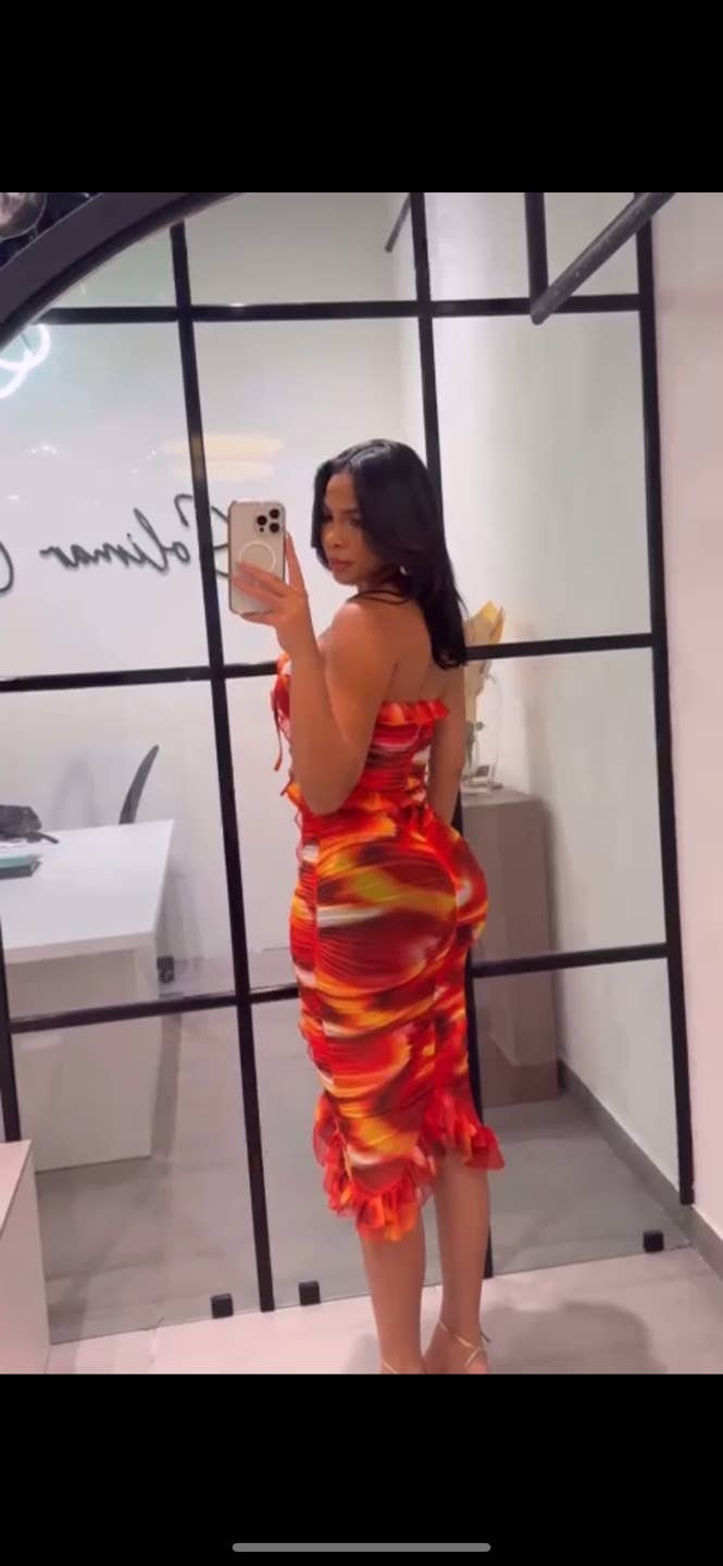 CAPSULLE - Wholesale Top & Skirt Set - Women's - Tropical Waters Print Mesh Ruffle Halter Skirt Set6