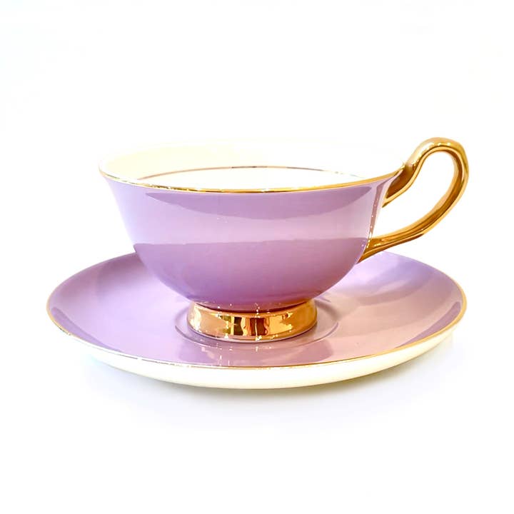 LyndalT - Wholesale Coffee/Tea Cup - Lavender Teacup and Saucer - 250mL0