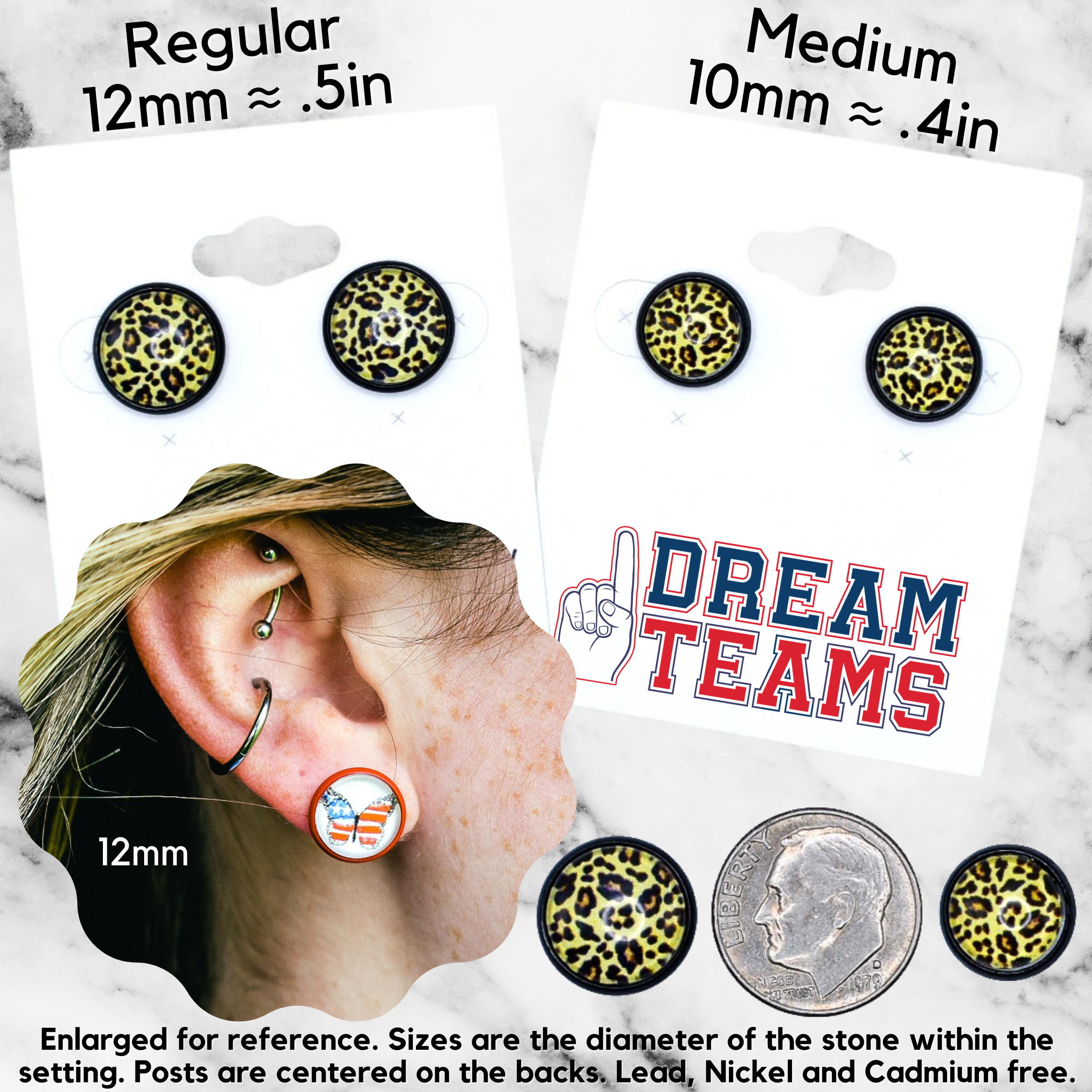 Daydreamer Designs - Wholesale Stud/Post Earrings - CUSTOM Team Spirit Stud Earrings - 2 Pack1