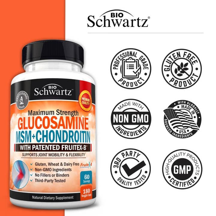 BioSchwartz - Wholesale Oral Supplement/Vitamin - Glucosamine Chondroitin MSM 2110mg: Joint Support (180 Cap)4