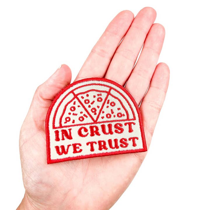 Field Trip Threads - Wholesale Patch - In Crust We Trust Embroidered Iron-On Patch Pizza Italy Chef2