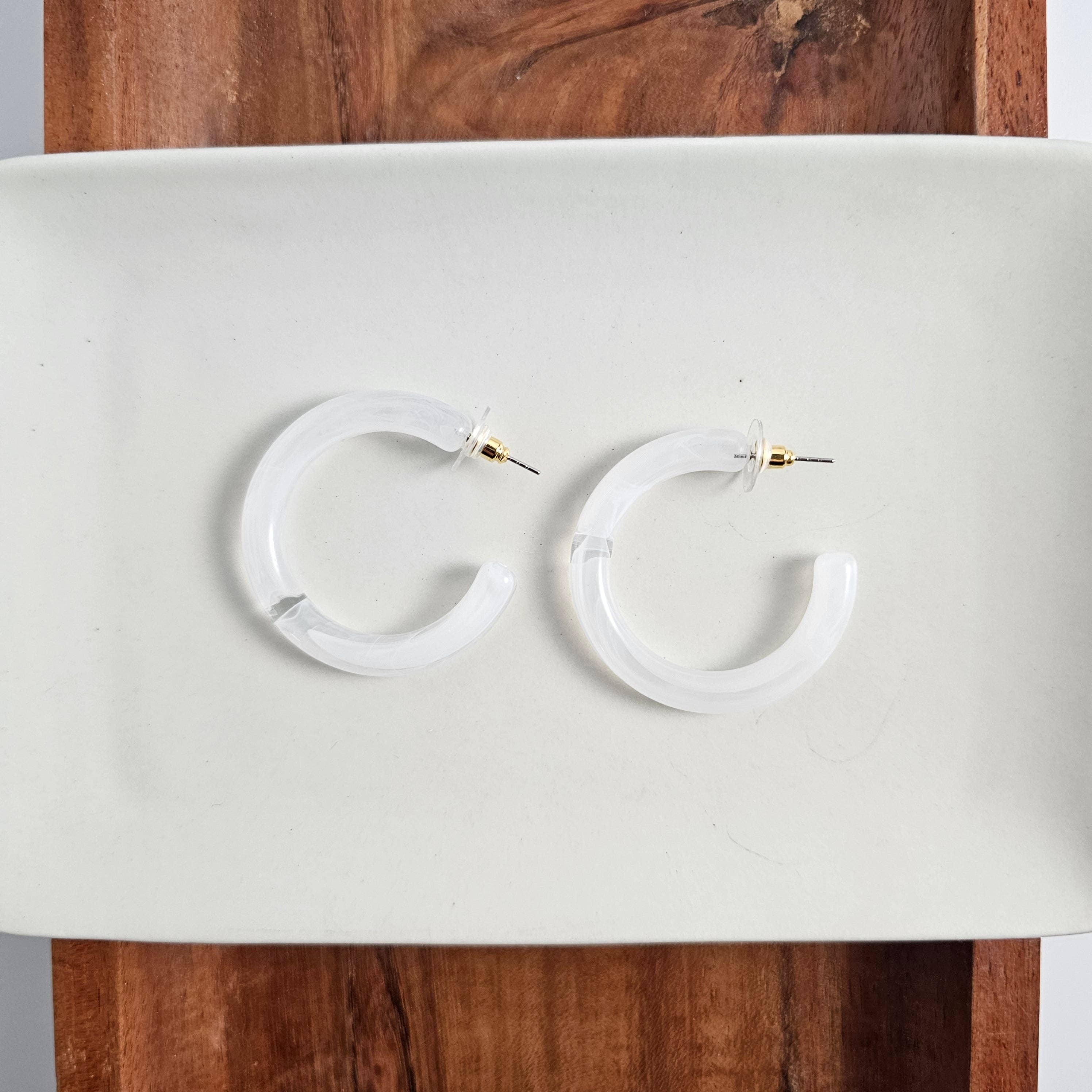 Spiffy & Splendid - Wholesale Hoop Earrings - Josie Hoops - White // Jewelry, Earrings, Gift8