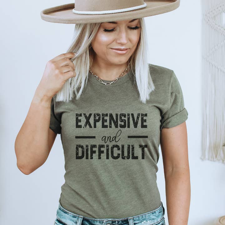Trendznmore - Wholesale Screen Printed T-Shirt - Women's - Expensive and Difficult T-Shirt