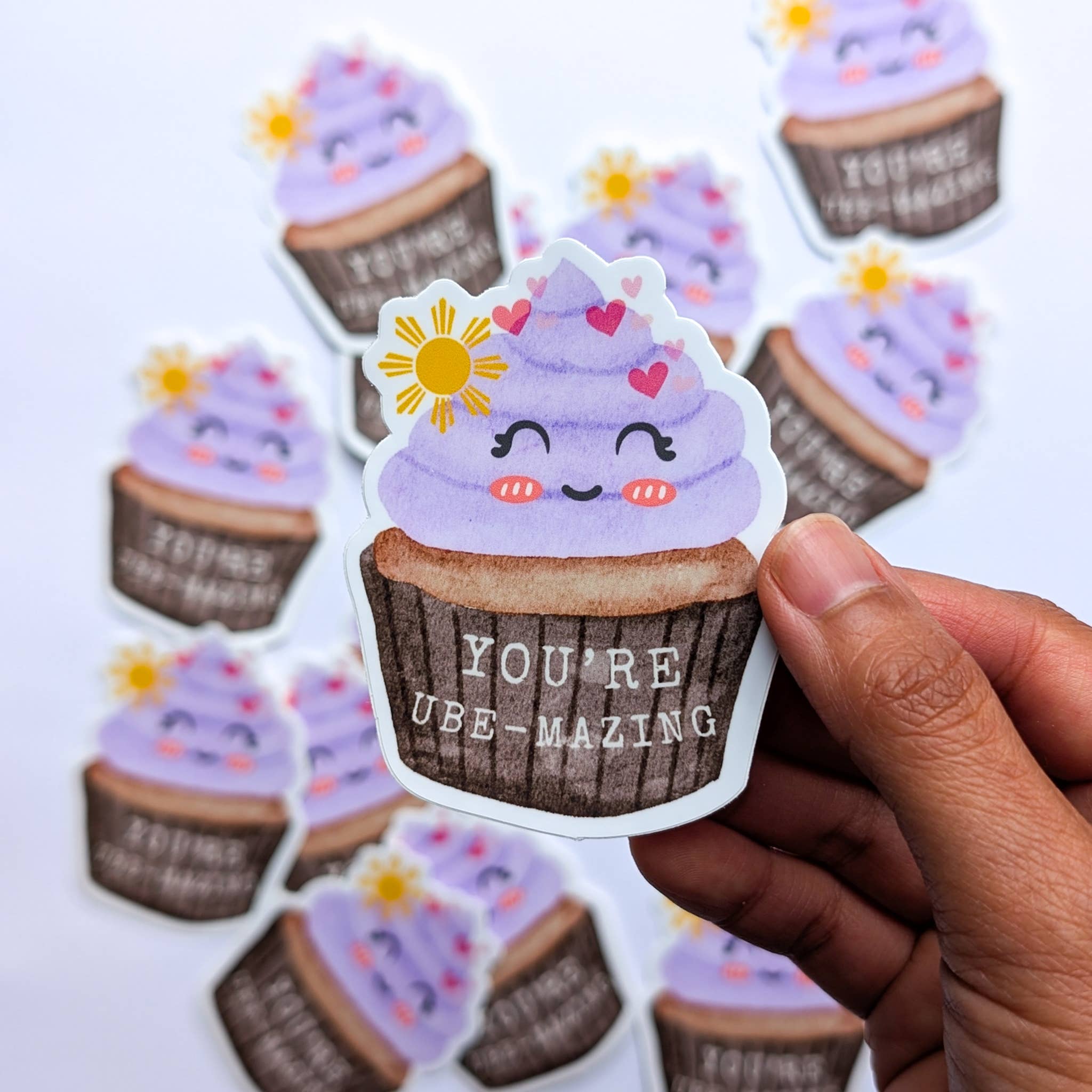 Paper Picture Mama - Wholesale Sticker - Cute Ube Cupcake Stickers Funny Water Bottle Sticker1