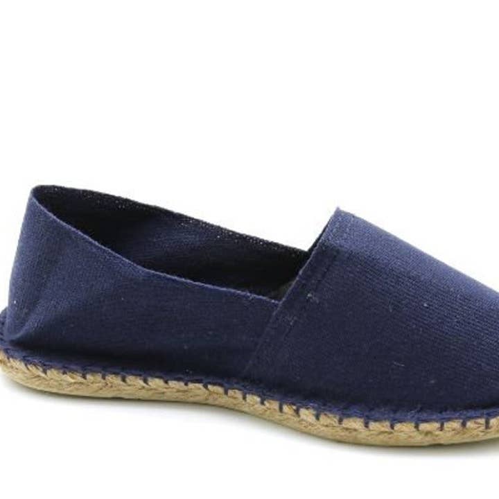 Navy plain basque espadrilles for wholesale by Maison Joseph