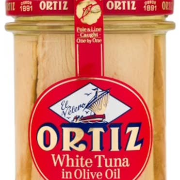 French Feast - Wholesale Fish/Seafood - Ortiz  Bonito del norte white tuna in olive oil glass jar0
