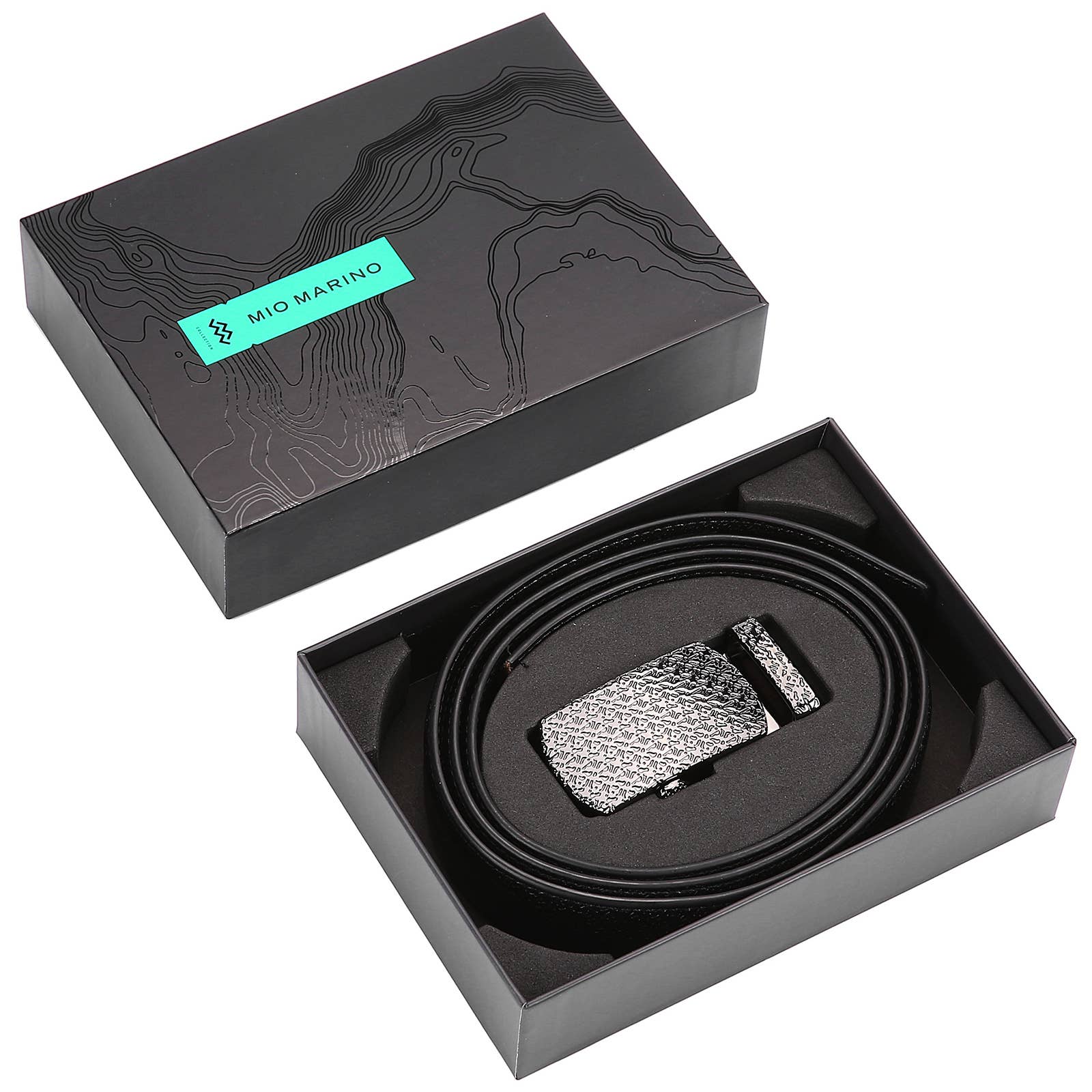 Deep Charcoal Shadowed Metallic Ratchet Belt for wholesale on Faire2