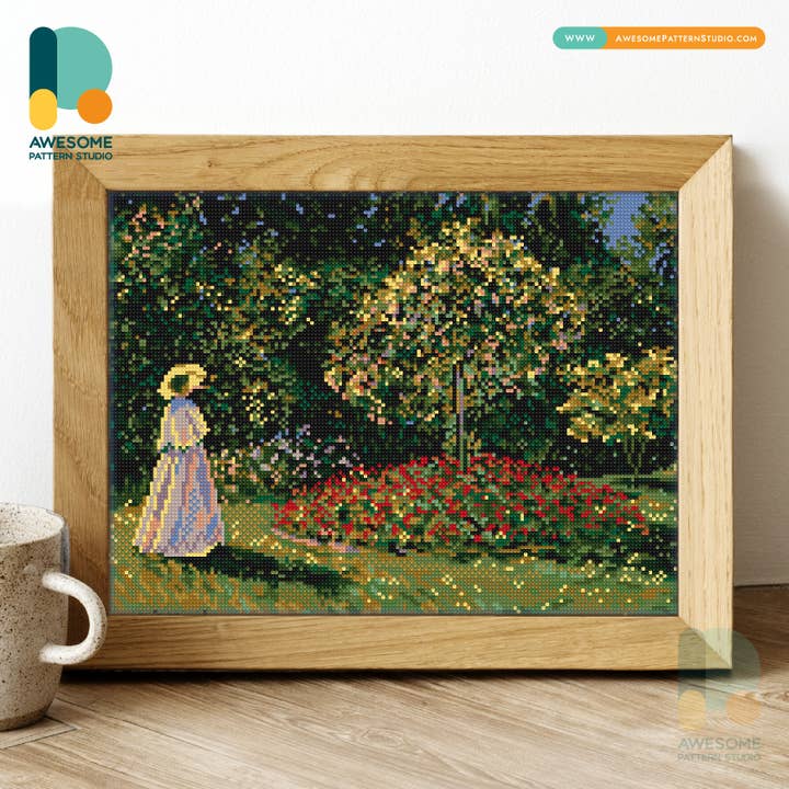 Woman in the Garden DS2876, Diamond Painting Kit - 120x162 for wholesale by Awesome Pattern Studio