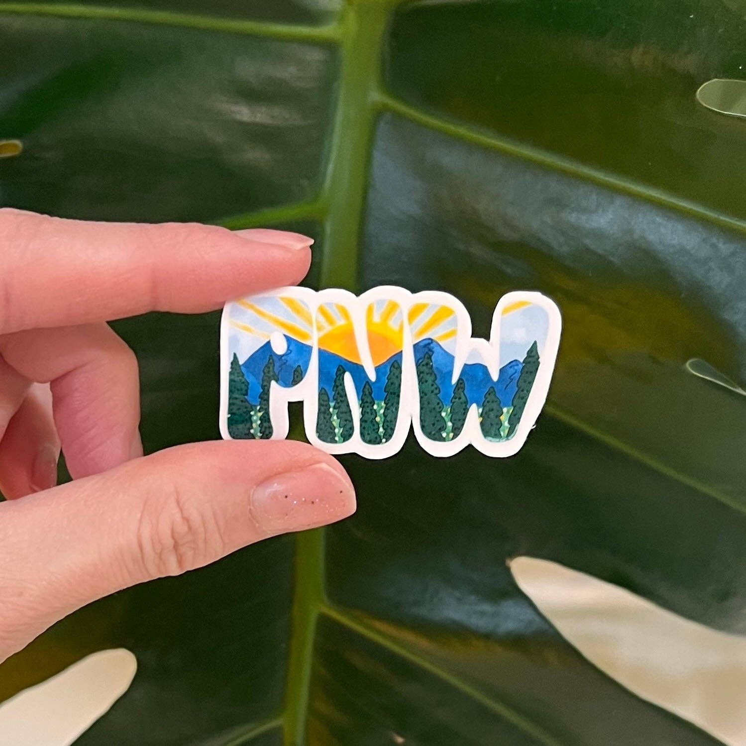 Granola Girl Outfitters - Wholesale Sticker - Mini PNW Mountains Sticker - Light-weight / Indoor: πΏπ