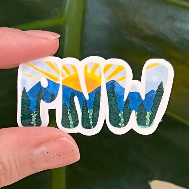 Granola Girl Outfitters - Wholesale Sticker - Mini PNW Mountains Sticker - Light-weight / Indoor: πΏπ0