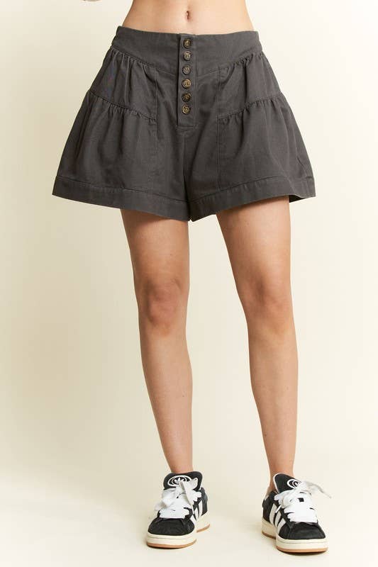 JADE BY JANE - Wholesale Shorts - Women's - SOLID HIGH WAIST RUFFLE PANTS7