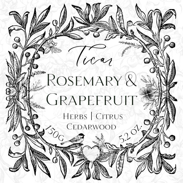 Duftkerze "Rosemary & Grapefruit" für den Großhandel von Ticar Design