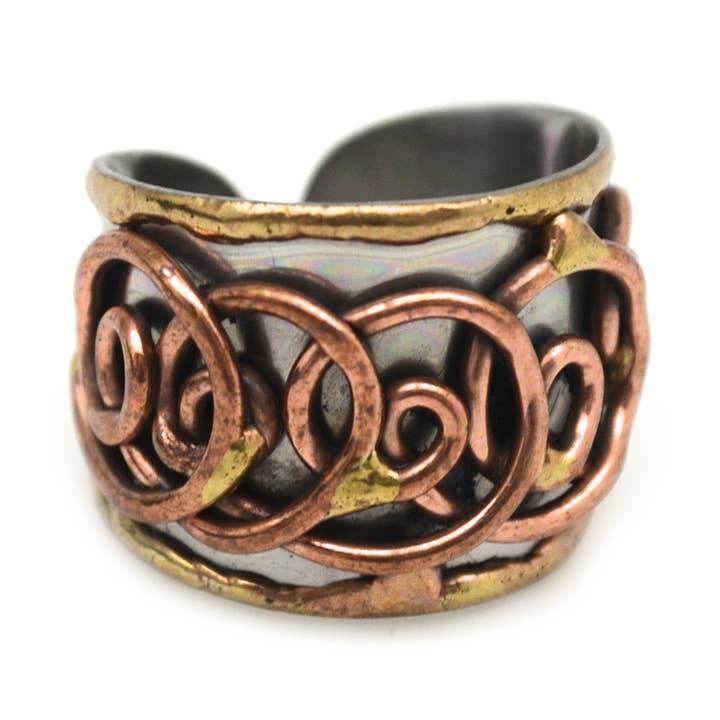 Mixed Metal Cuff Ring for wholesale by Anju Jewelry