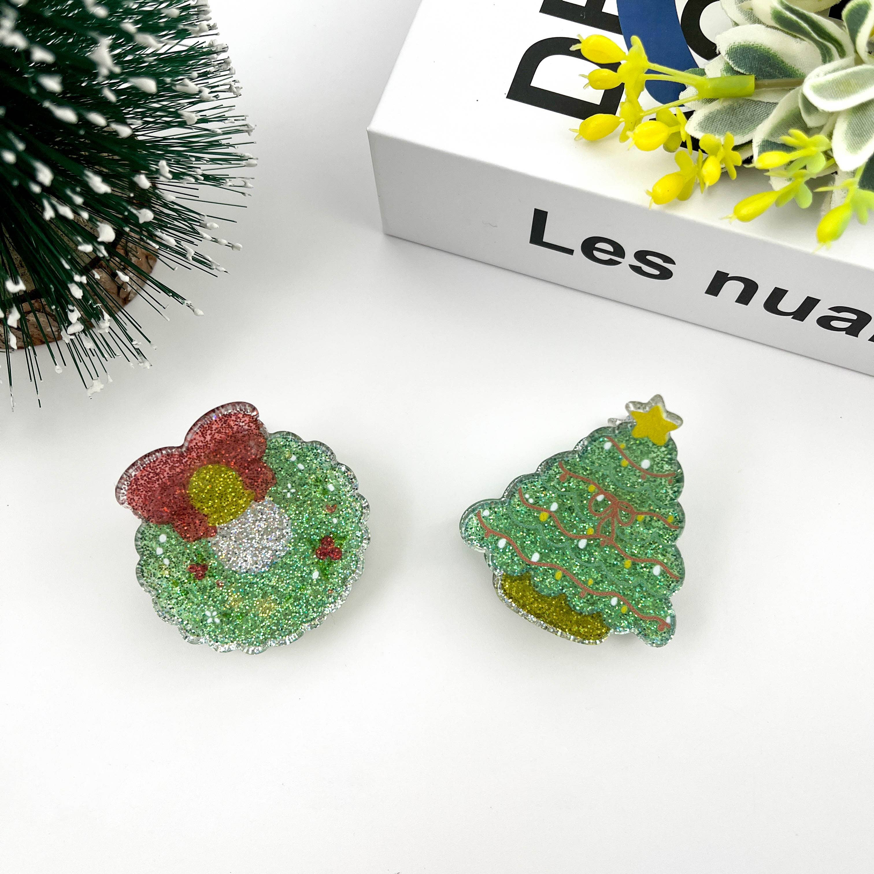 TheDivaSoap - Venta al por mayor Horquilla para el pelo - Mujer - Pinza para el pelo brillante con forma de árbol de Navidad, pinzas de la serie Christmas11