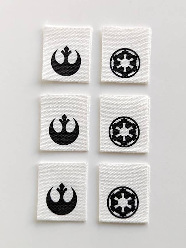 Rebel/Empire Symbol | Cotton Luxe Labels for wholesale by Intensely Distracted