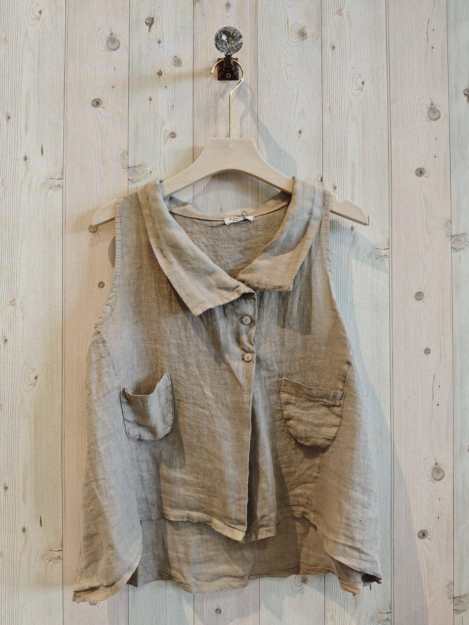 Linen & More - Wholesale Button Down Shirt - Women's - REF 5007 T-SHIRT UNEQUAL 100% LINEN4
