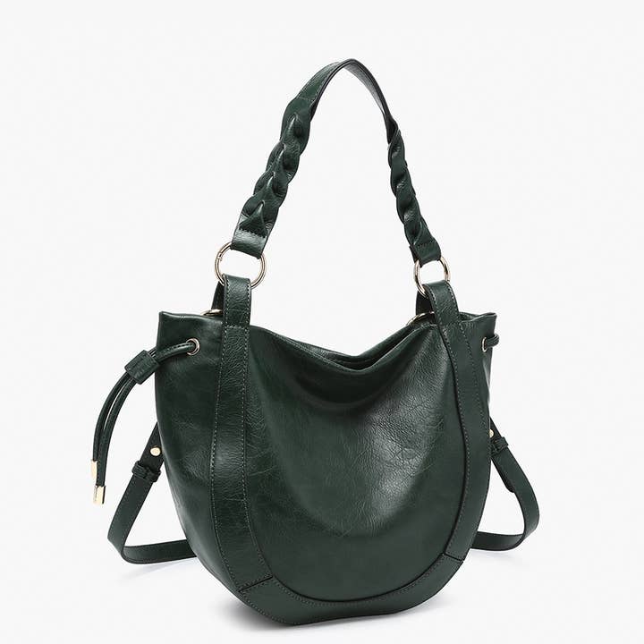 Jen & Co. – Engroshandel Skuldertaske – til kvinder – M2617 Rowan Panelet Hobo m/snoet håndtag og lang rem