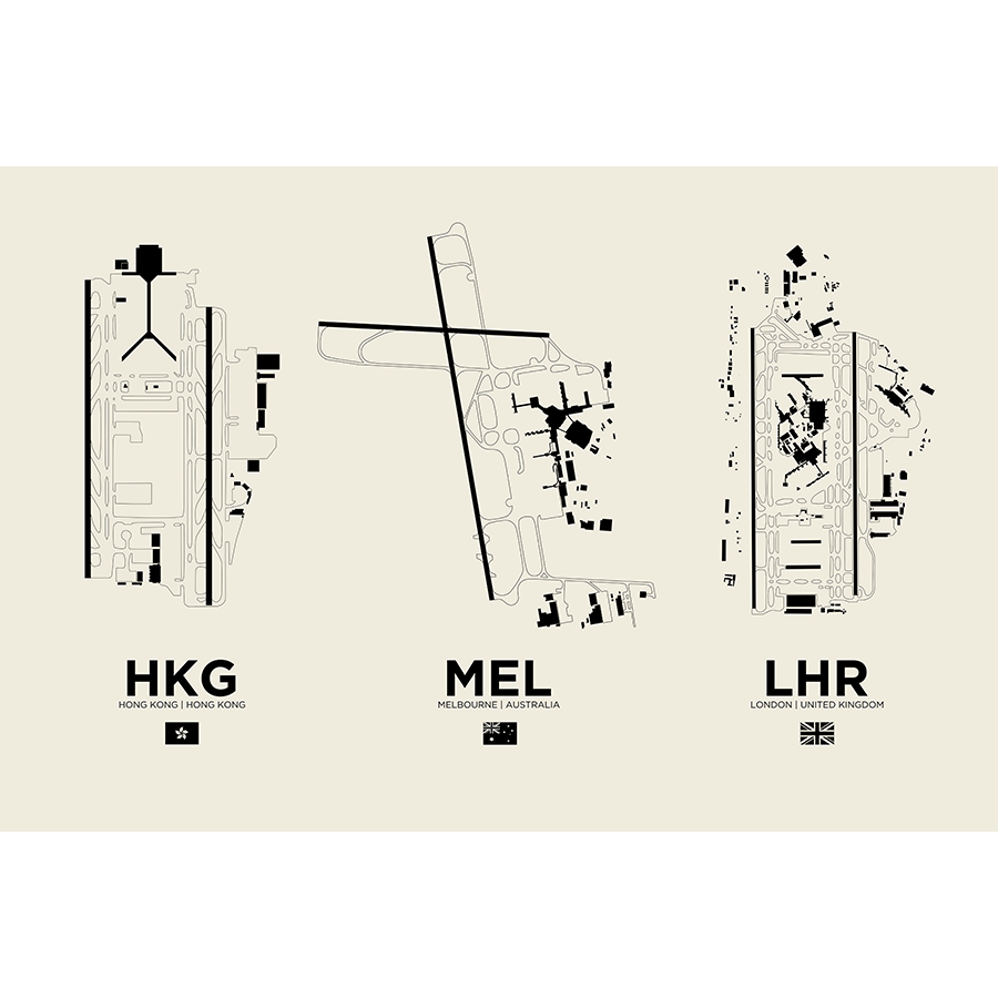 08 Left - Wholesale Art Print - Custom Three Airports1
