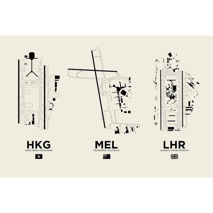 08 Left - Wholesale Art Print - Custom Three Airports1