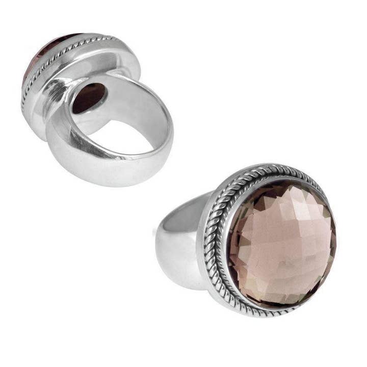 SR-5348-ST-25,4 cm - Anello in argento sterling con gemma per la vendita all'ingrosso da parte di Bali Designs