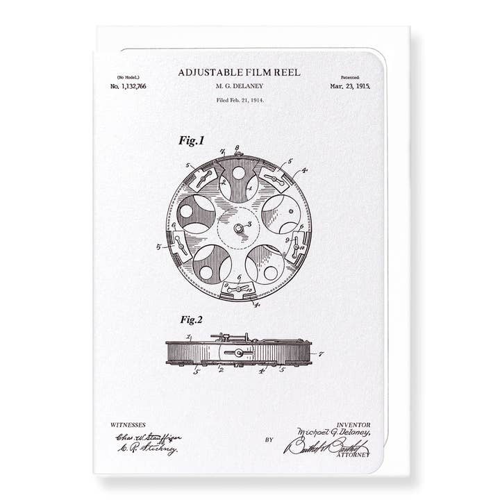 Ezen Trade – wholesale Everyday greeting card – PATENT OF ADJUSTABLE FILM REEL (1915): Greeting Card