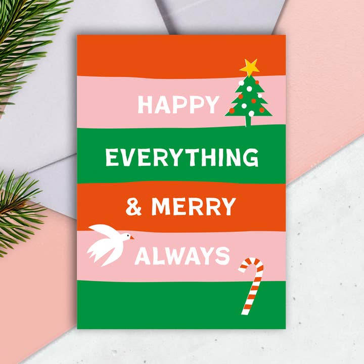 Cartão de Natal - Feliz Tudo e Sempre Alegre. por atacado de Zedig Design