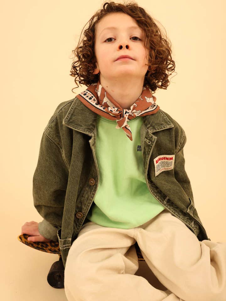 Baby Sjaal Kind Teckel Bruin voor wholesale door Maison Augustin