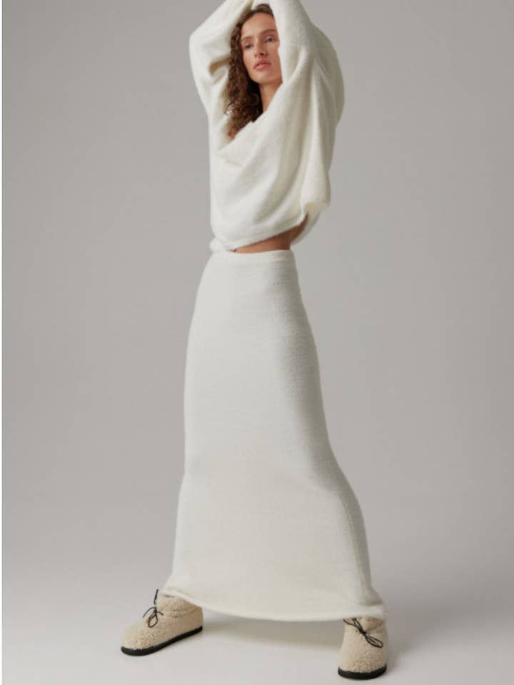 Fluffy Yarn Maxi Skirt Syntia for wholesale by Nenya Fashion Limited