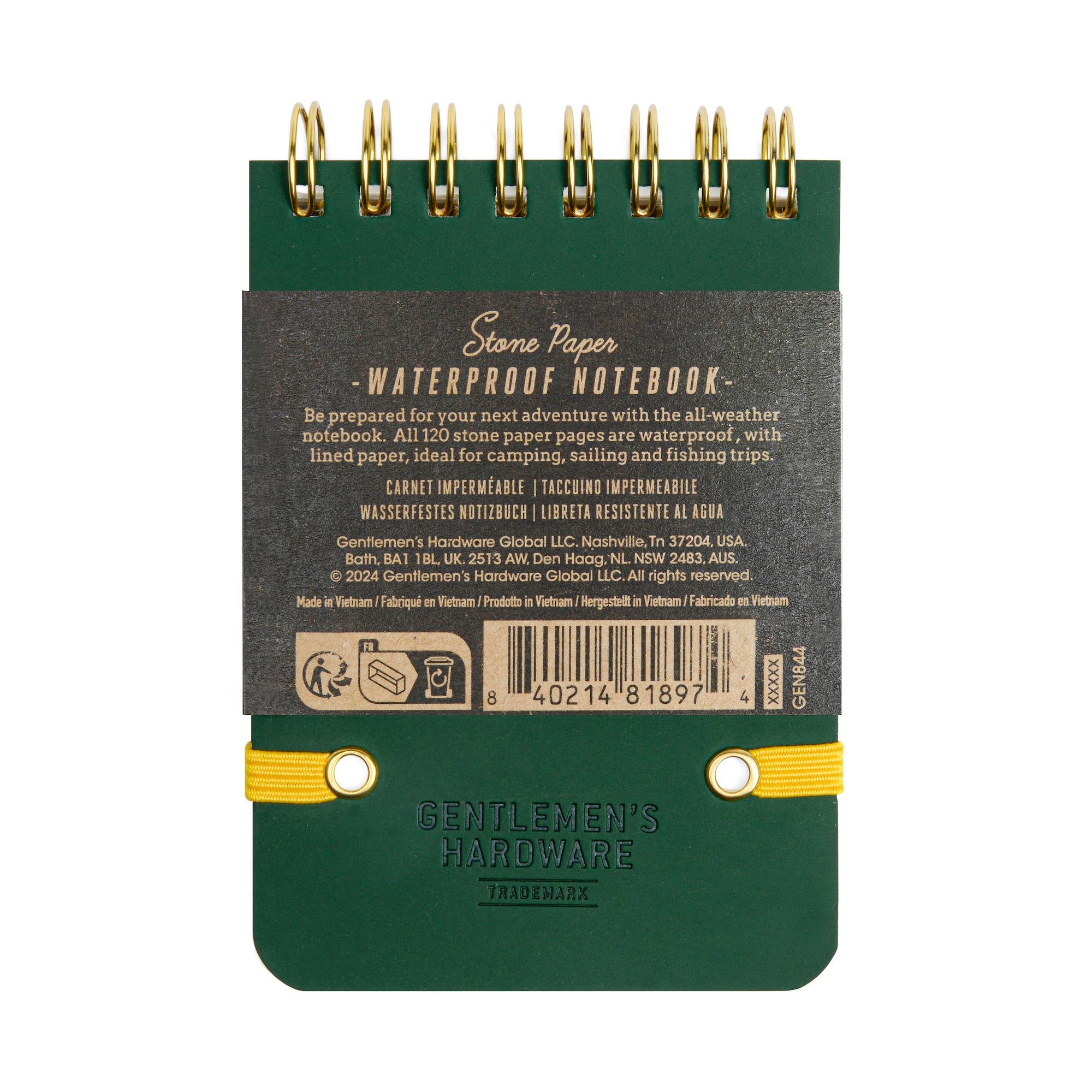 Gentlemen's Hardware - Wholesale Notebook - Pocket Waterproof Notebook1
