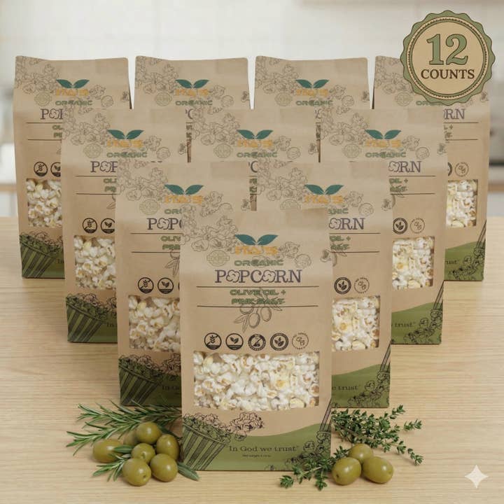 Pop-corn à l'huile d'olive biologique Ita's de l'Himalaya avec sel rose pour la vente par Ita's